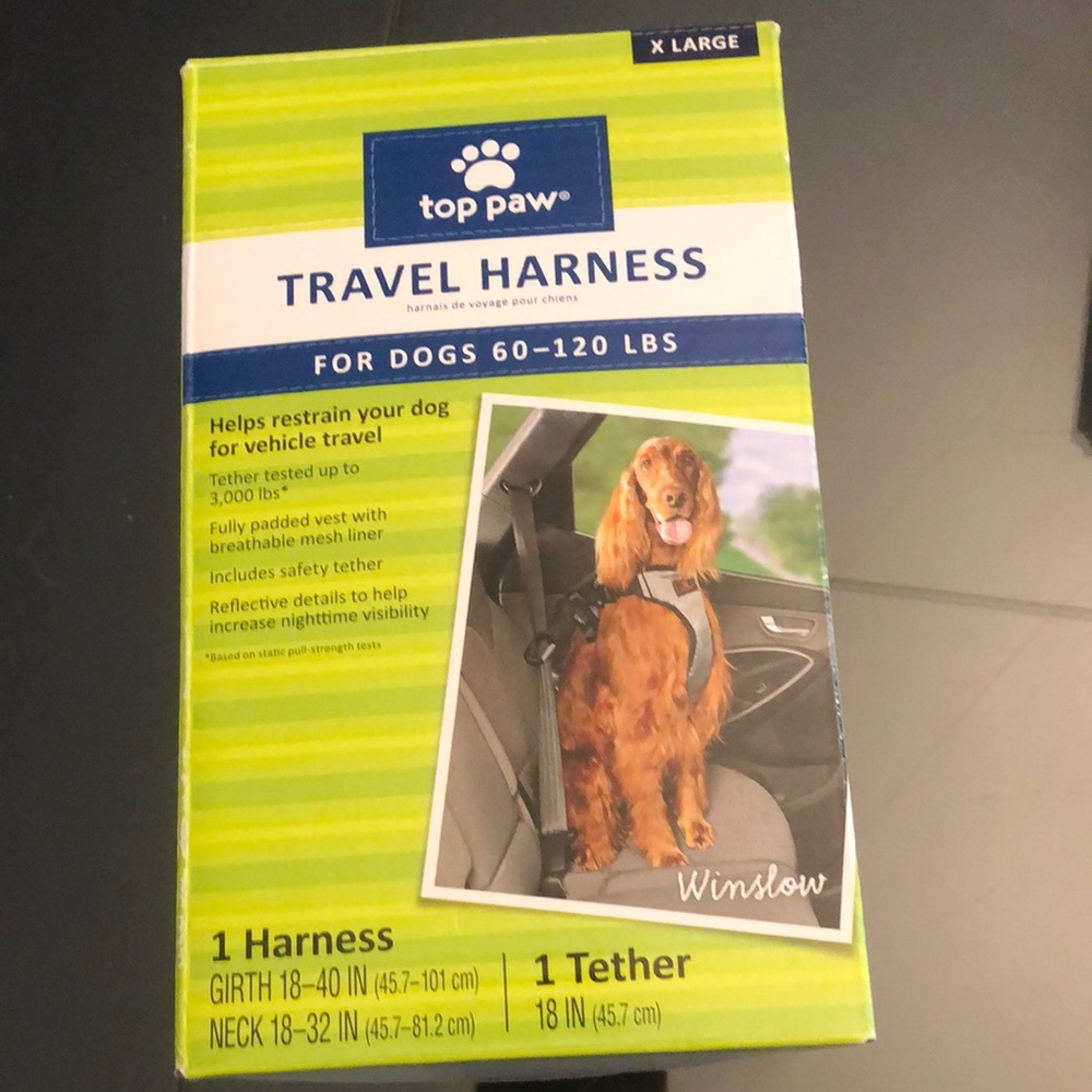 Top Paw Travel Harness for Dogs - Black